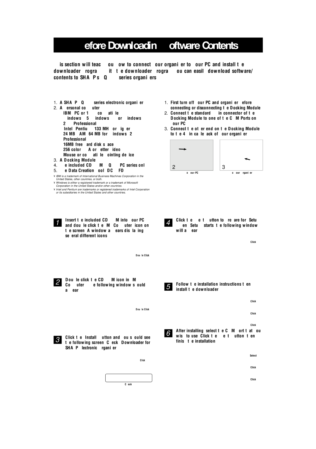 Sharp ZQ-700 SERIES manual Before Downloading Software/Contents 