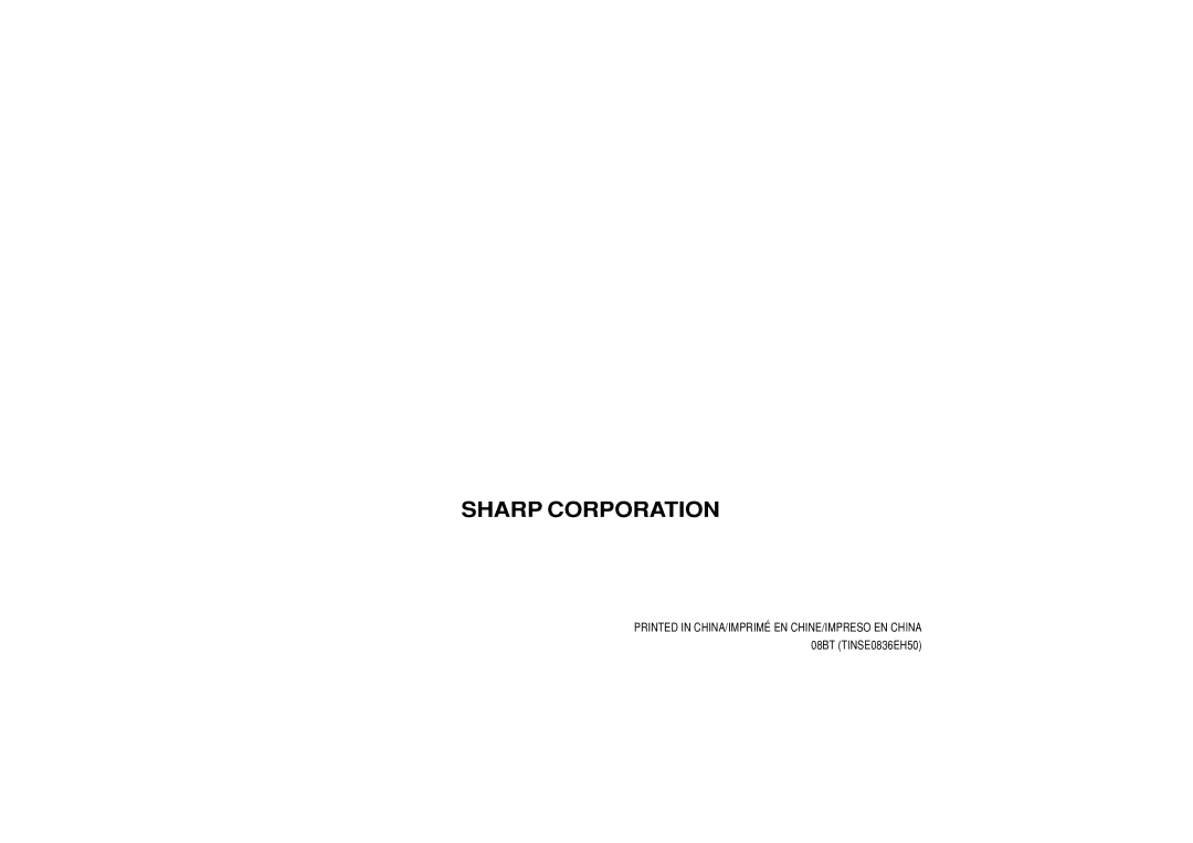 Sharp ZQ-P20A operation manual Sharp Corporation 