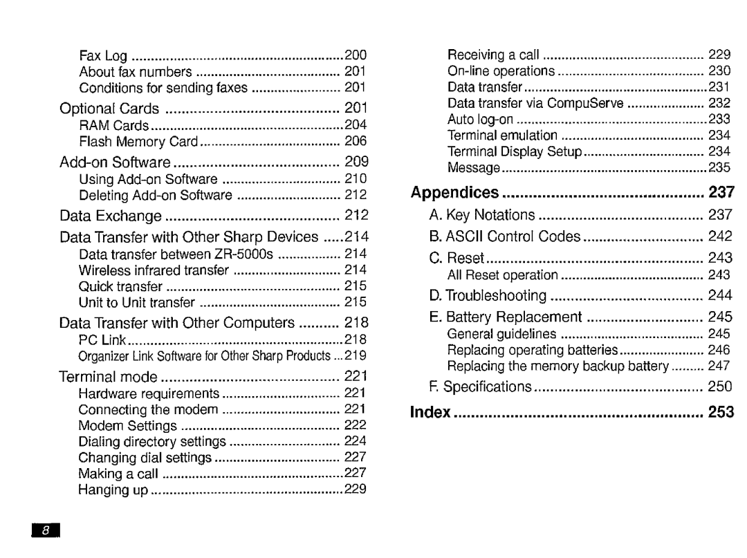 Sharp ZR-5000 manual 