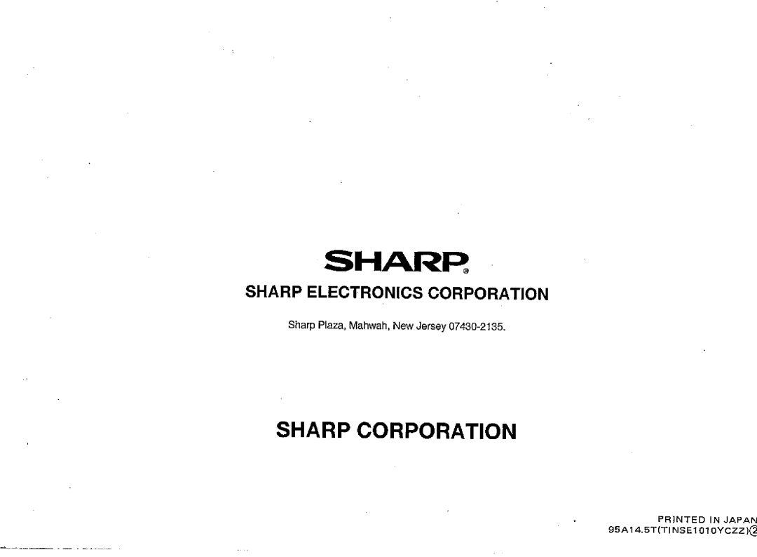 Sharp ZR-5000 manual 