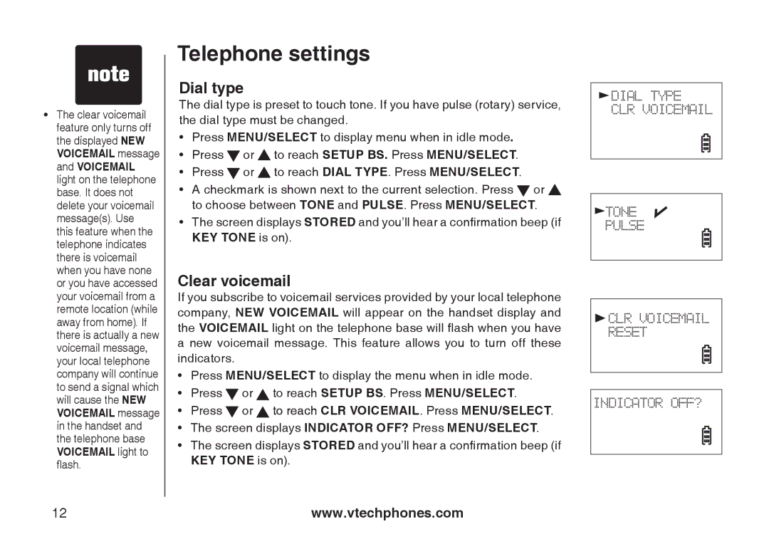 Sharper Image 6031 important safety instructions Clear voicemail, Press or to reach Clr VoiceMail. Press MENU/SELECT 