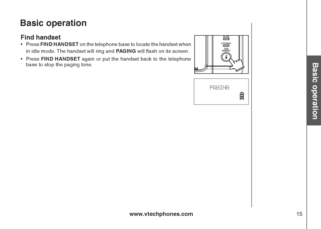 Sharper Image 6031 important safety instructions Find handset 