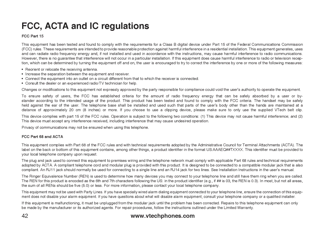 Sharper Image 6031 important safety instructions FCC, Acta and IC regulations, FCC Part 