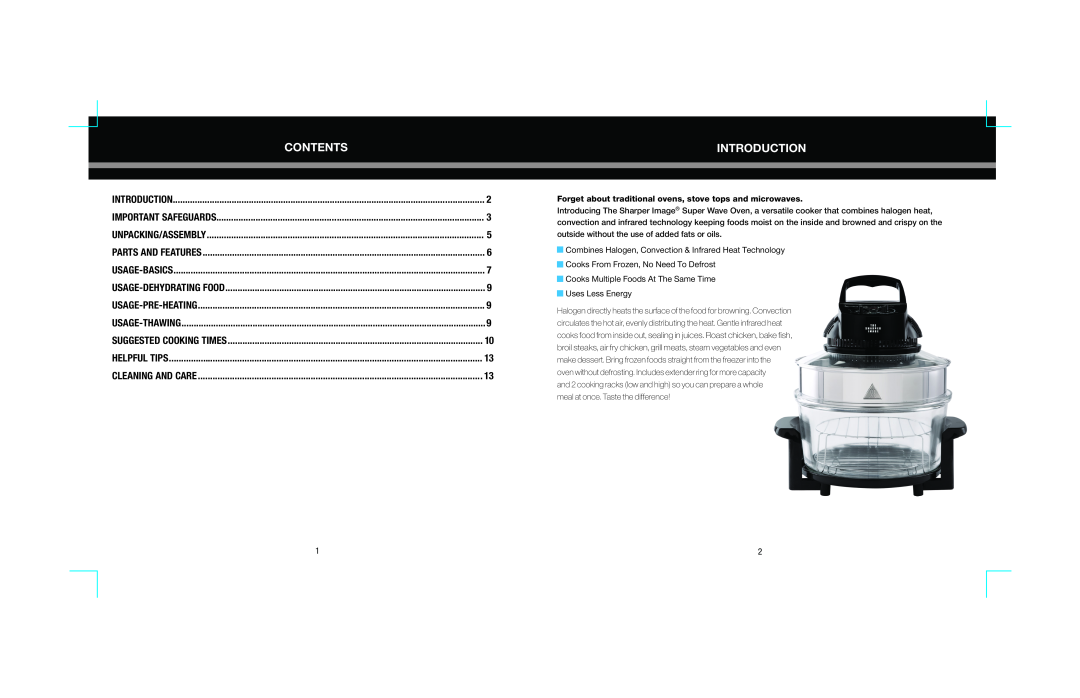 Sharper Image 8217SI manual Contents, Introduction 