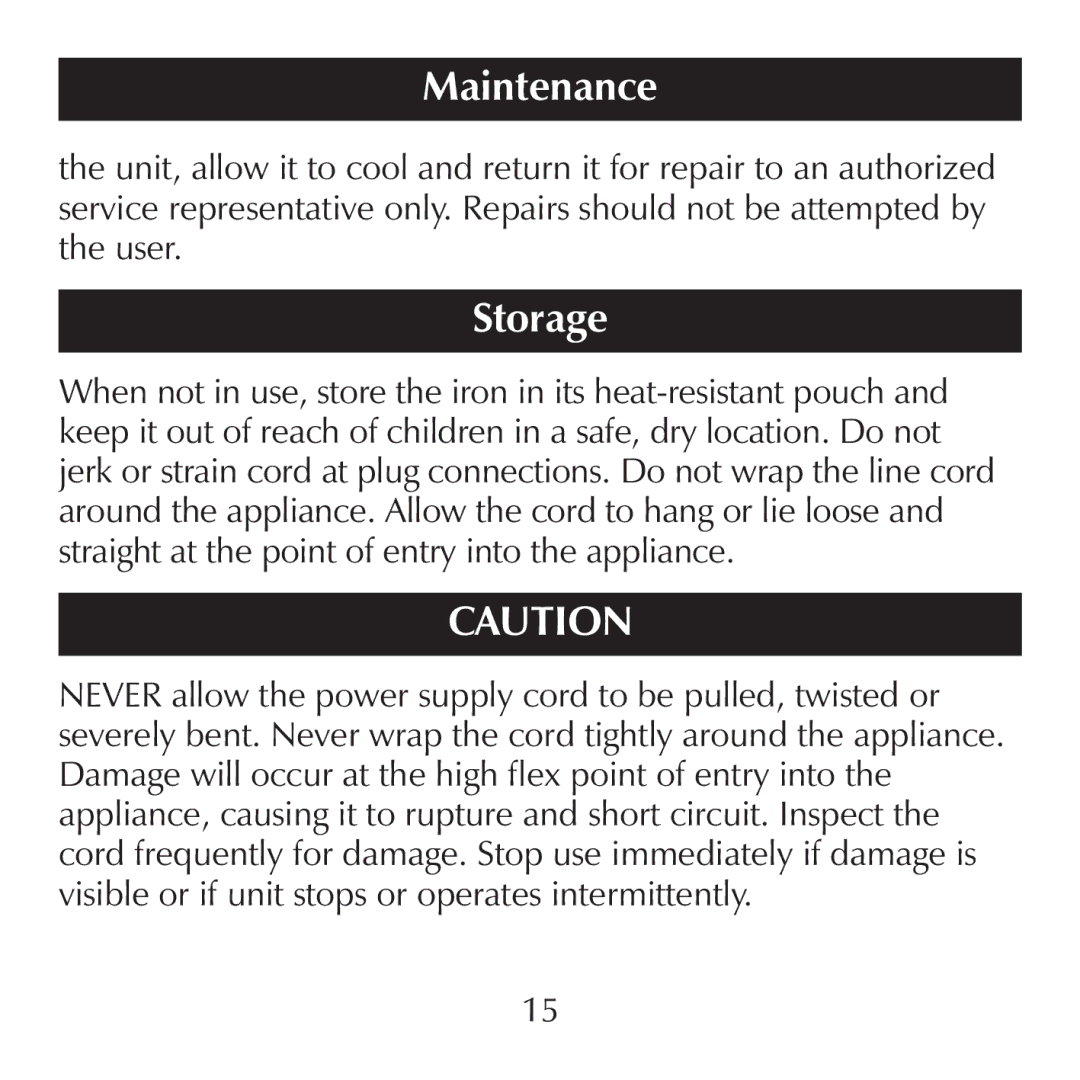 Sharper Image CA898, CA899 manual Storage 