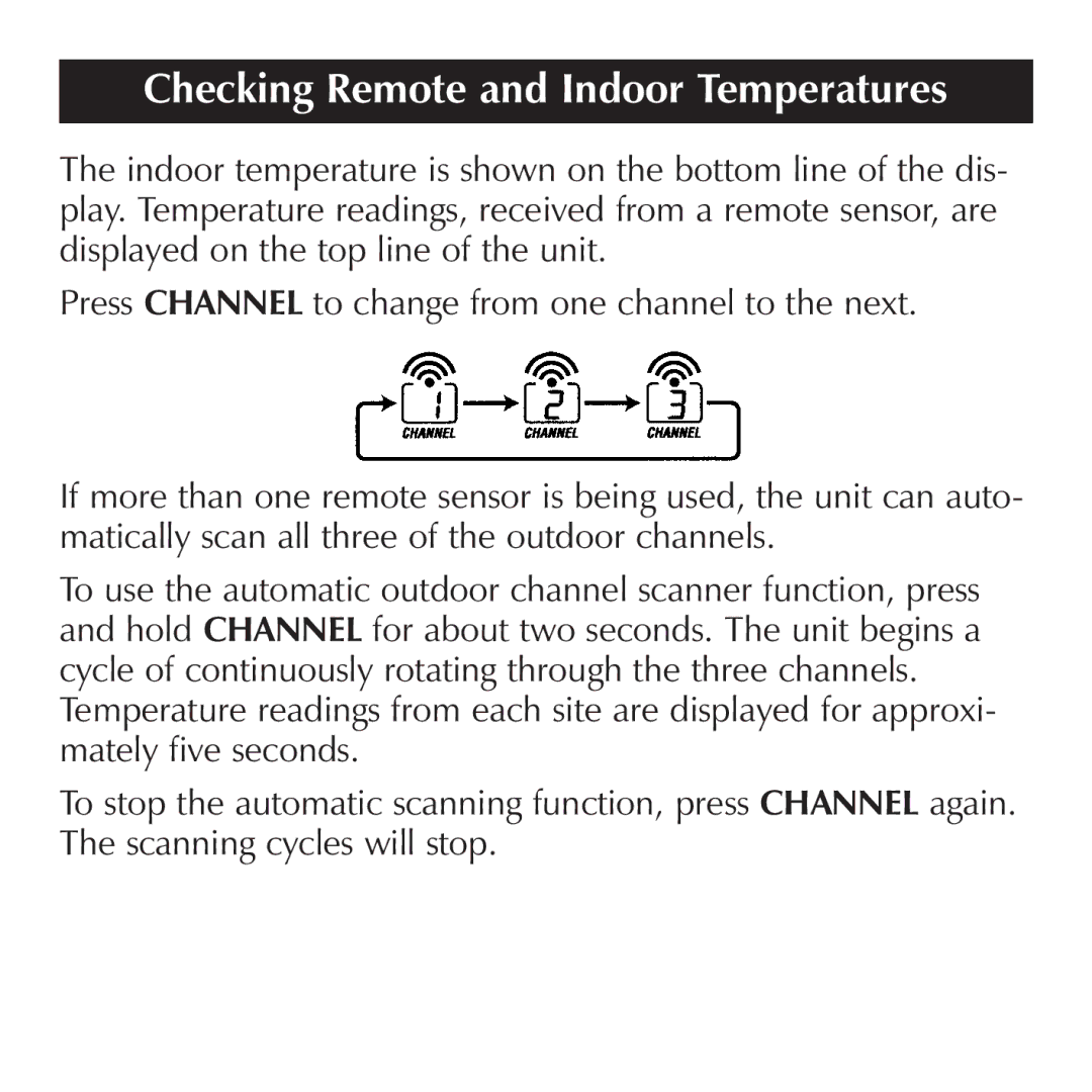 Sharper Image OQ234 manual Checking Remote and Indoor Temperatures 