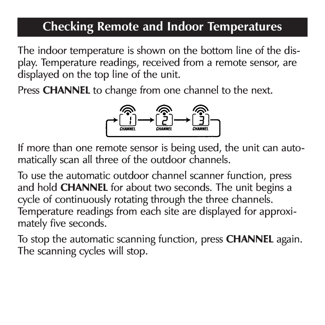 Sharper Image OQ234 manual Checking Remote and Indoor Temperatures 