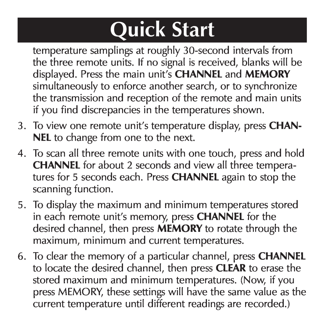 Sharper Image OQ234 manual Quick Start 