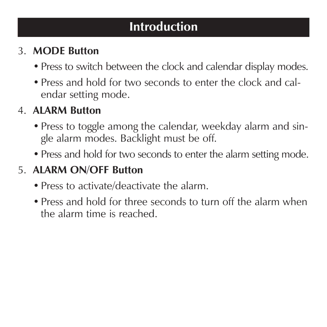 Sharper Image OQ314 manual Mode Button 