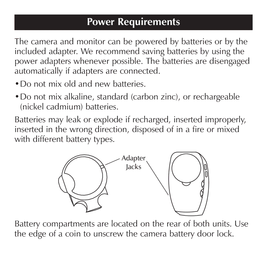 Sharper Image SI519, SI513 manual Power Requirements 