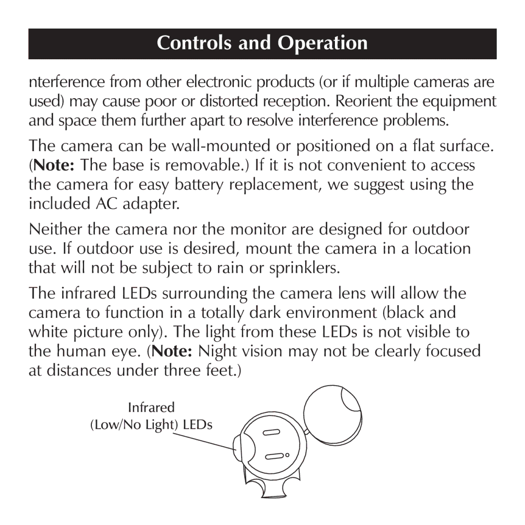 Sharper Image SI519, SI513 manual Infrared Low/No Light LEDs 