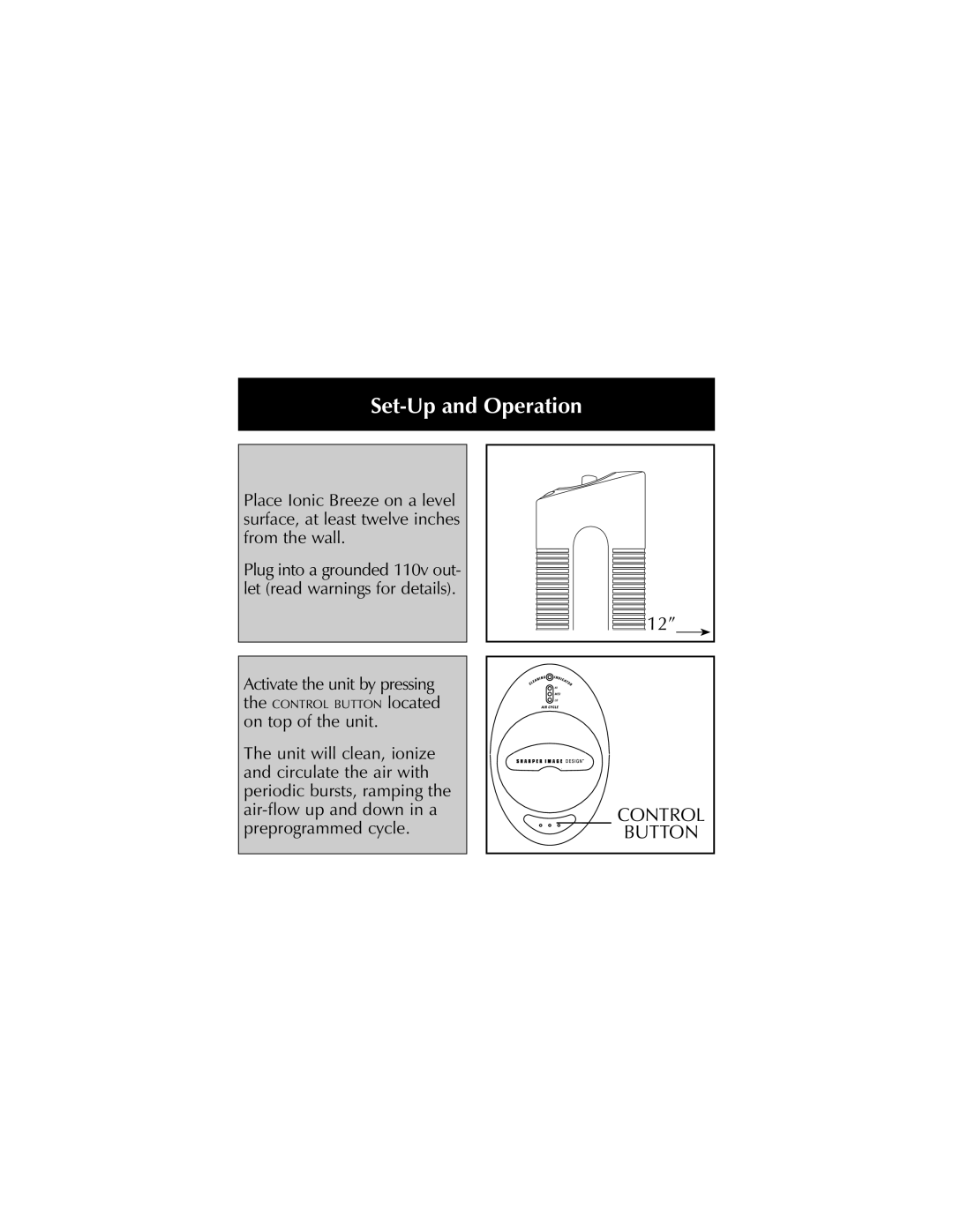 Sharper Image SI697, SI637 manual Set-Up and Operation 