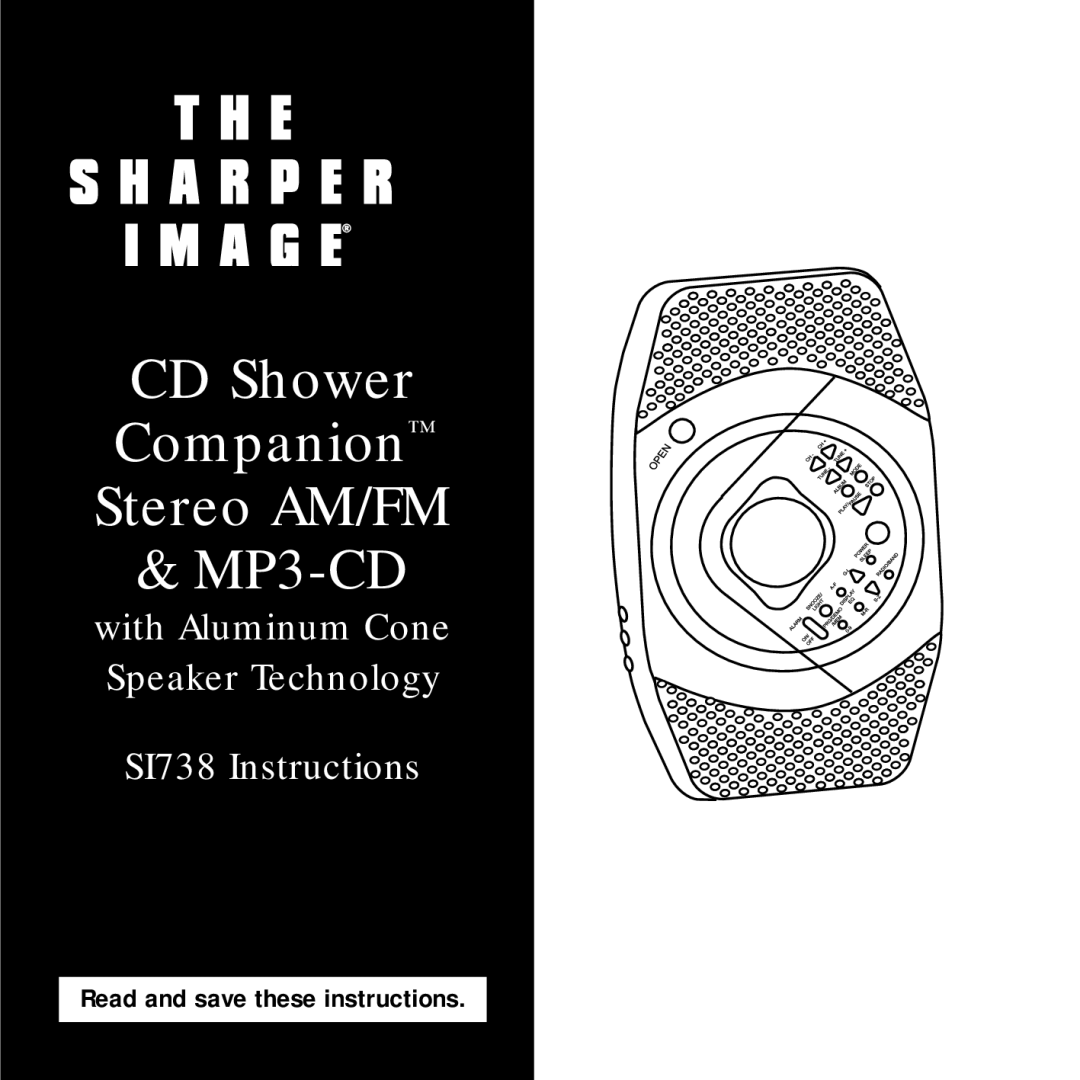 Sharper Image SI738 manual CD Shower Companion Stereo AM/FM MP3-CD 