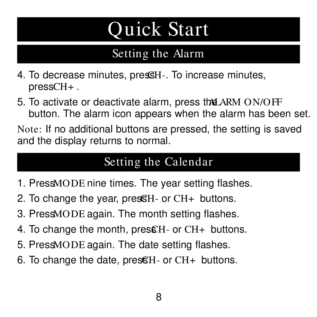 Sharper Image SI738 manual Setting the Calendar 