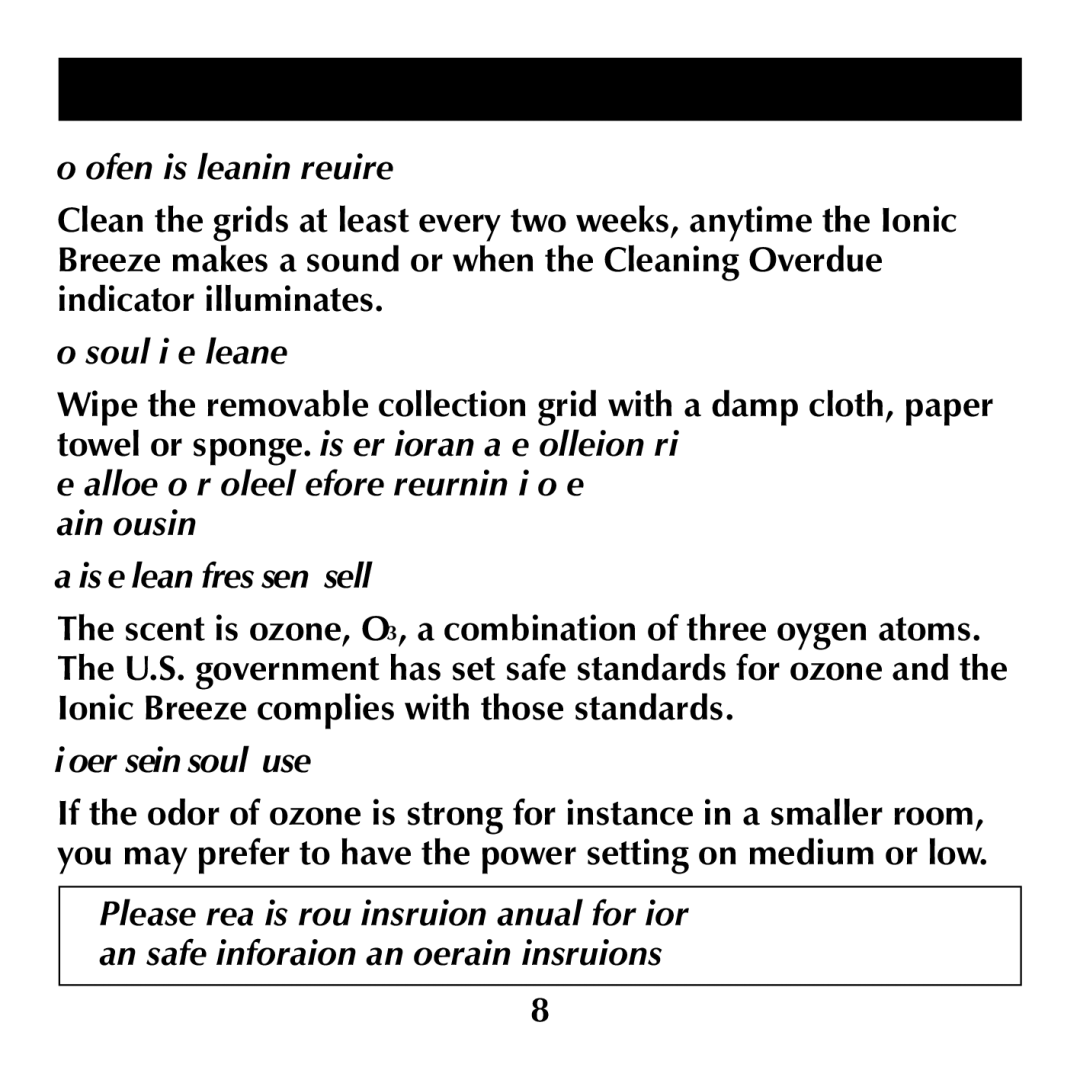 Sharper Image SI853 manual Frequently Asked Questions about Ionic Breeze, How often is cleaning required? 