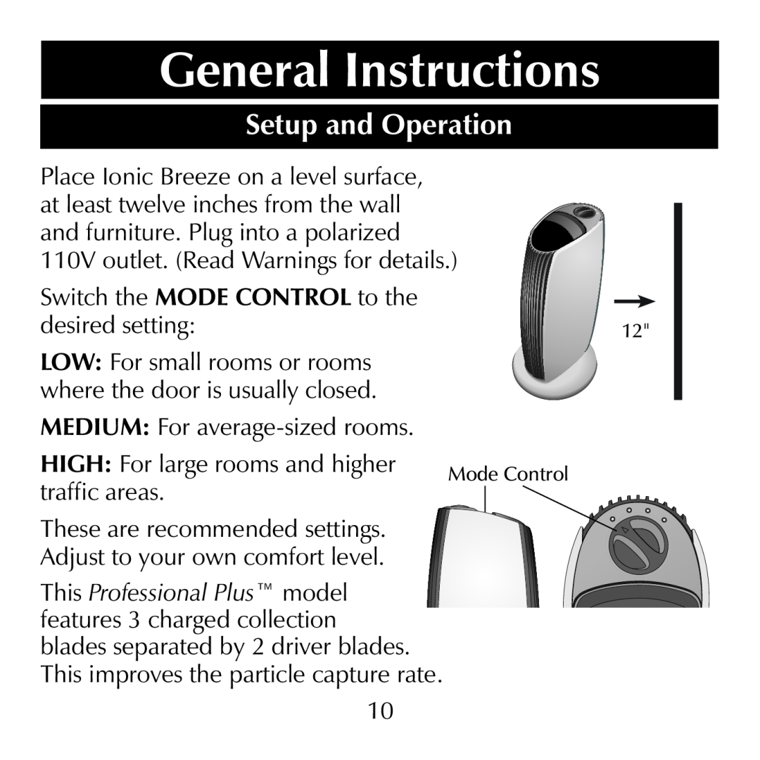 Sharper Image SI853 manual General Instructions, Setup and Operation 