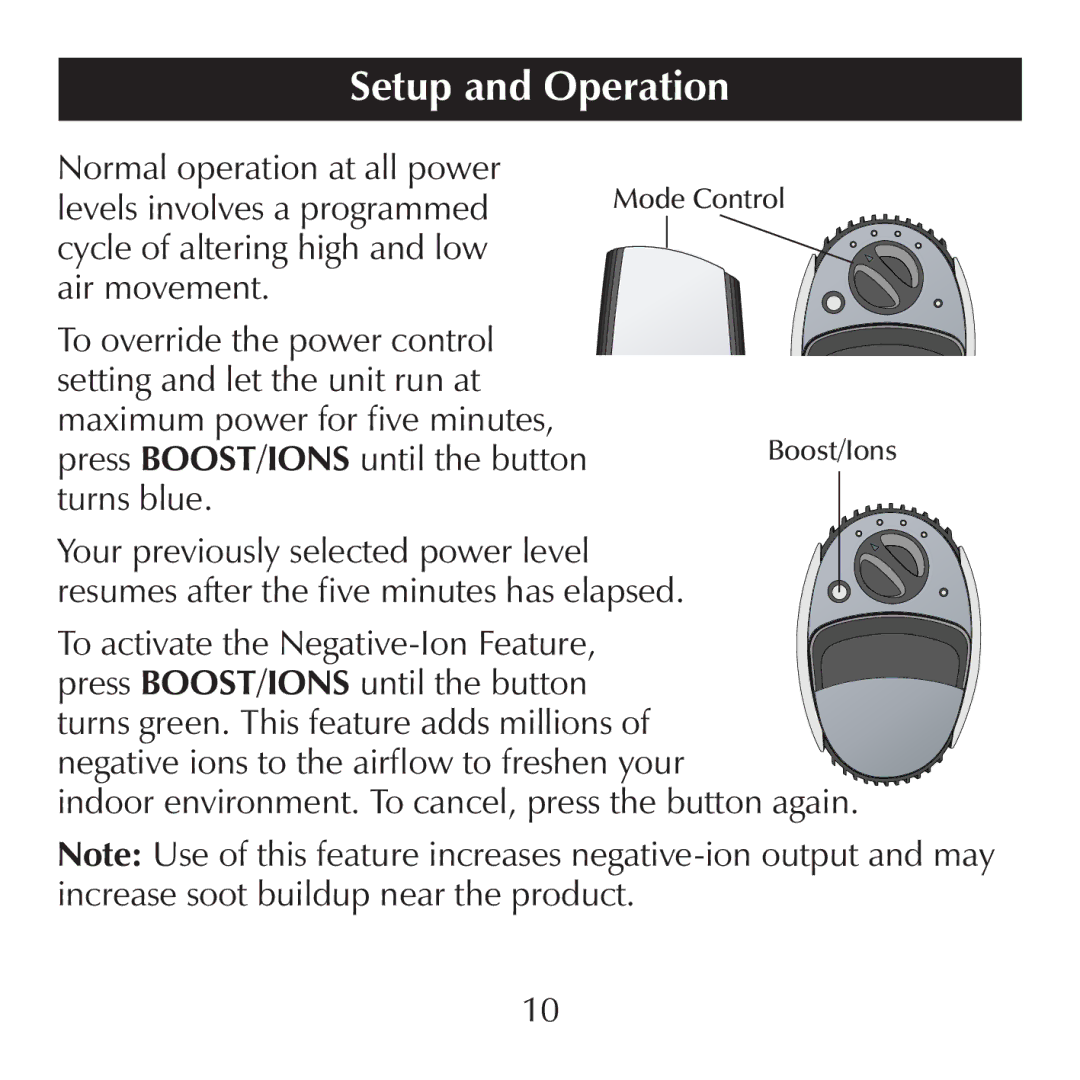 Sharper Image SI857 manual Setup and Operation 