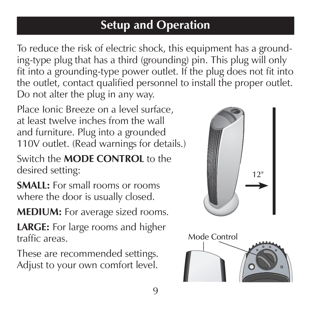 Sharper Image SI857 manual Setup and Operation 