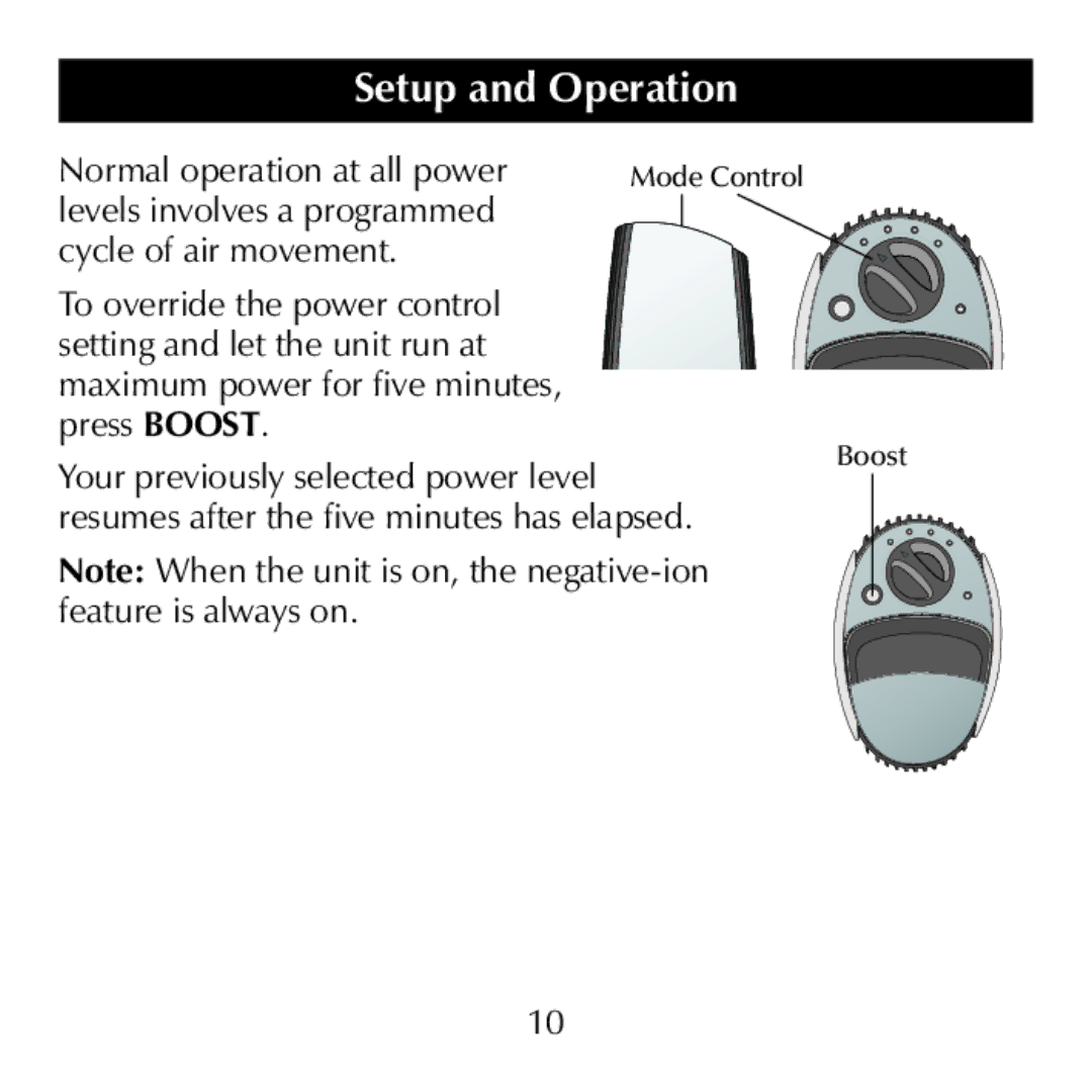 Sharper Image SI867 manual Normal operation at all power 