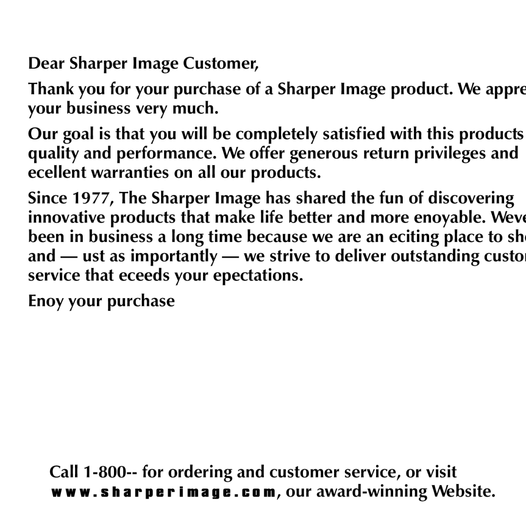 Sharper Image SI867 manual 