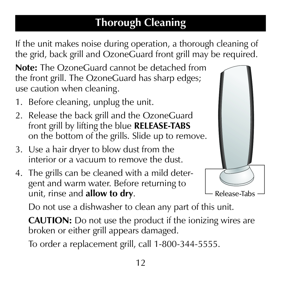 Sharper Image SI867 manual Thorough Cleaning 