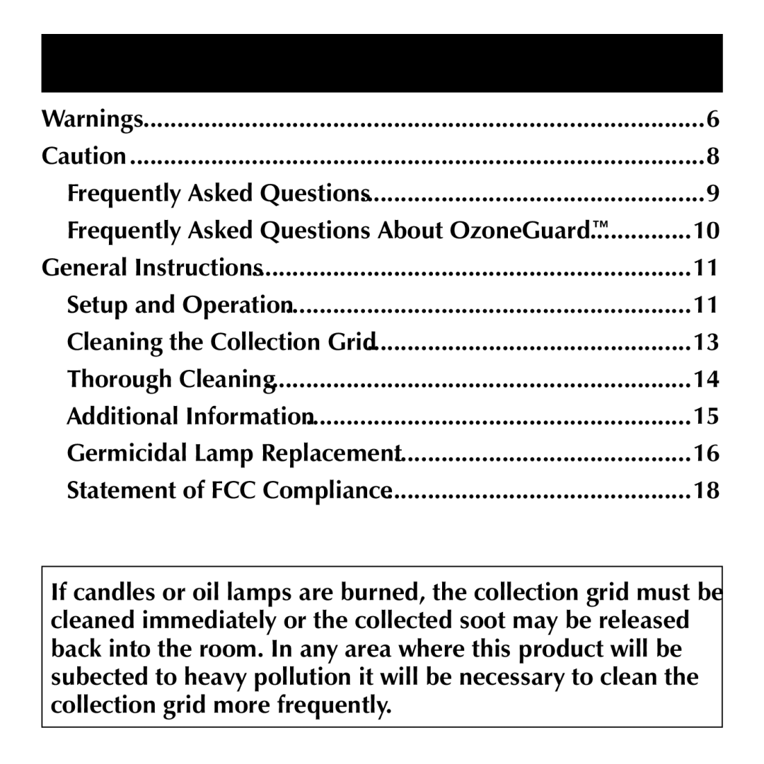 Sharper Image SI871 manual Table of Contents 