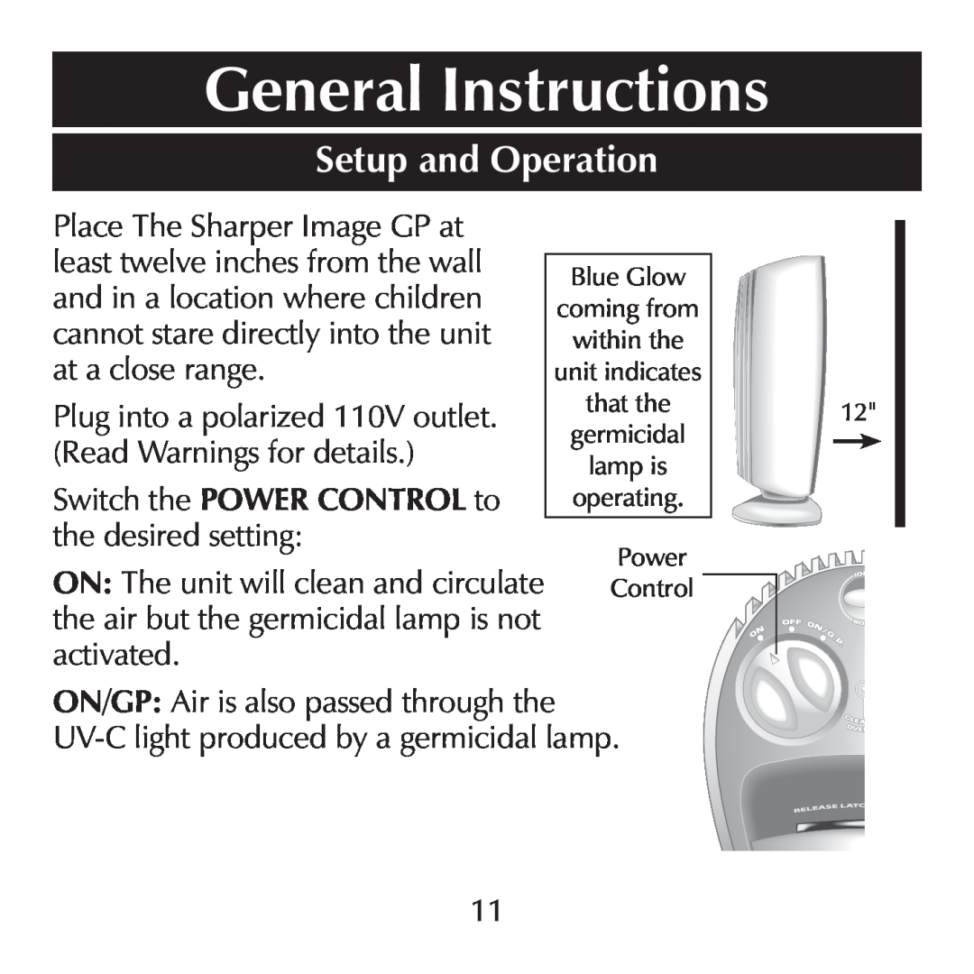 Sharper Image SI871 manual General Instructions, Setup and Operation 