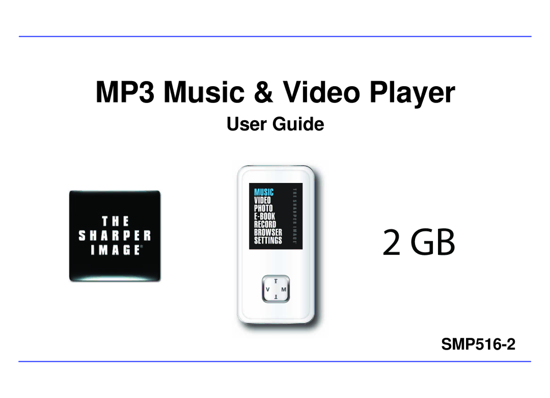 Sharper Image SMP516-2 manual MP3 Music & Video Player 