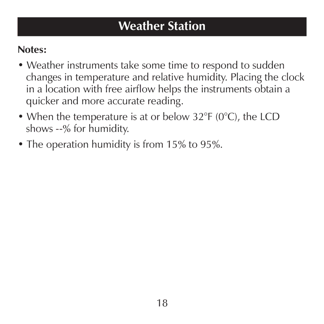 Sharper Image SN004 manual Weather Station 