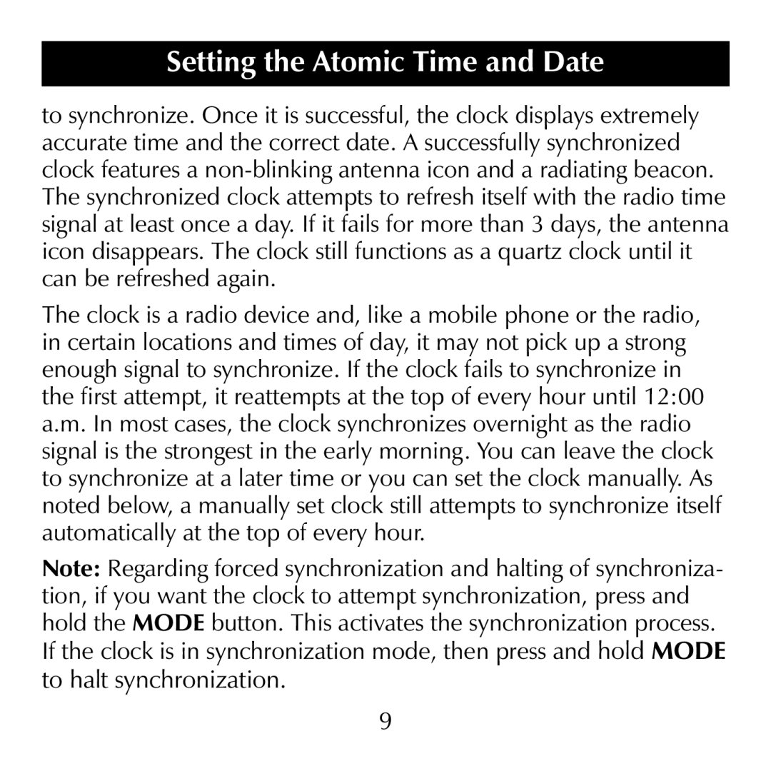 Sharper Image SN004 manual Setting theHeadAtomicH1 orTimeH2and Date 