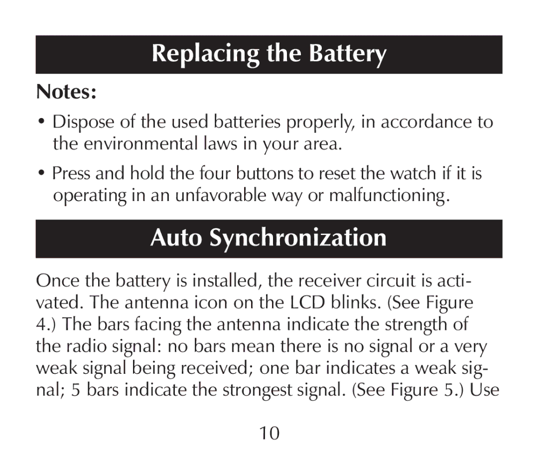 Sharper Image SN005 manual Auto Synchronization 