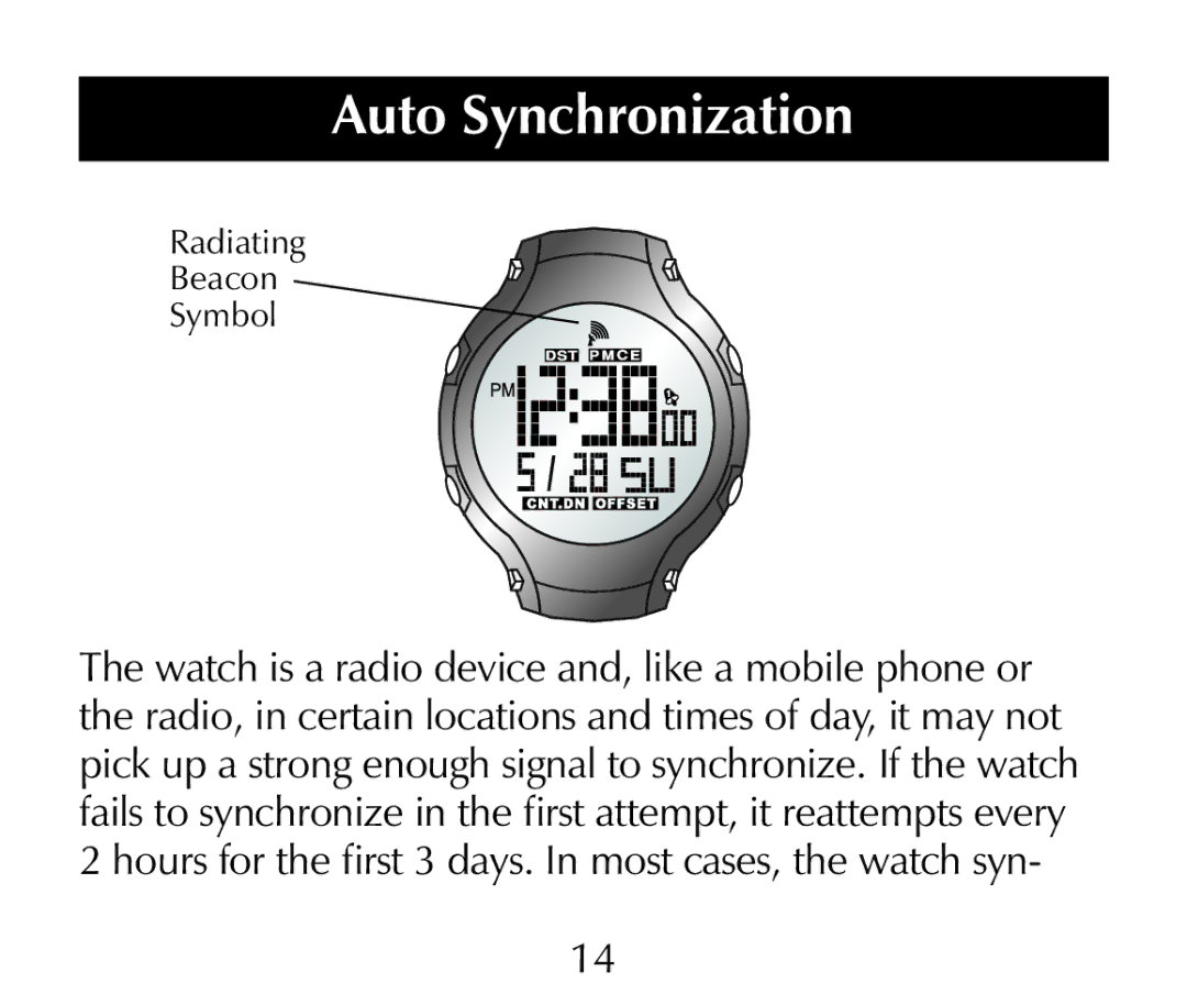 Sharper Image SN005 manual Auto Synchronization 