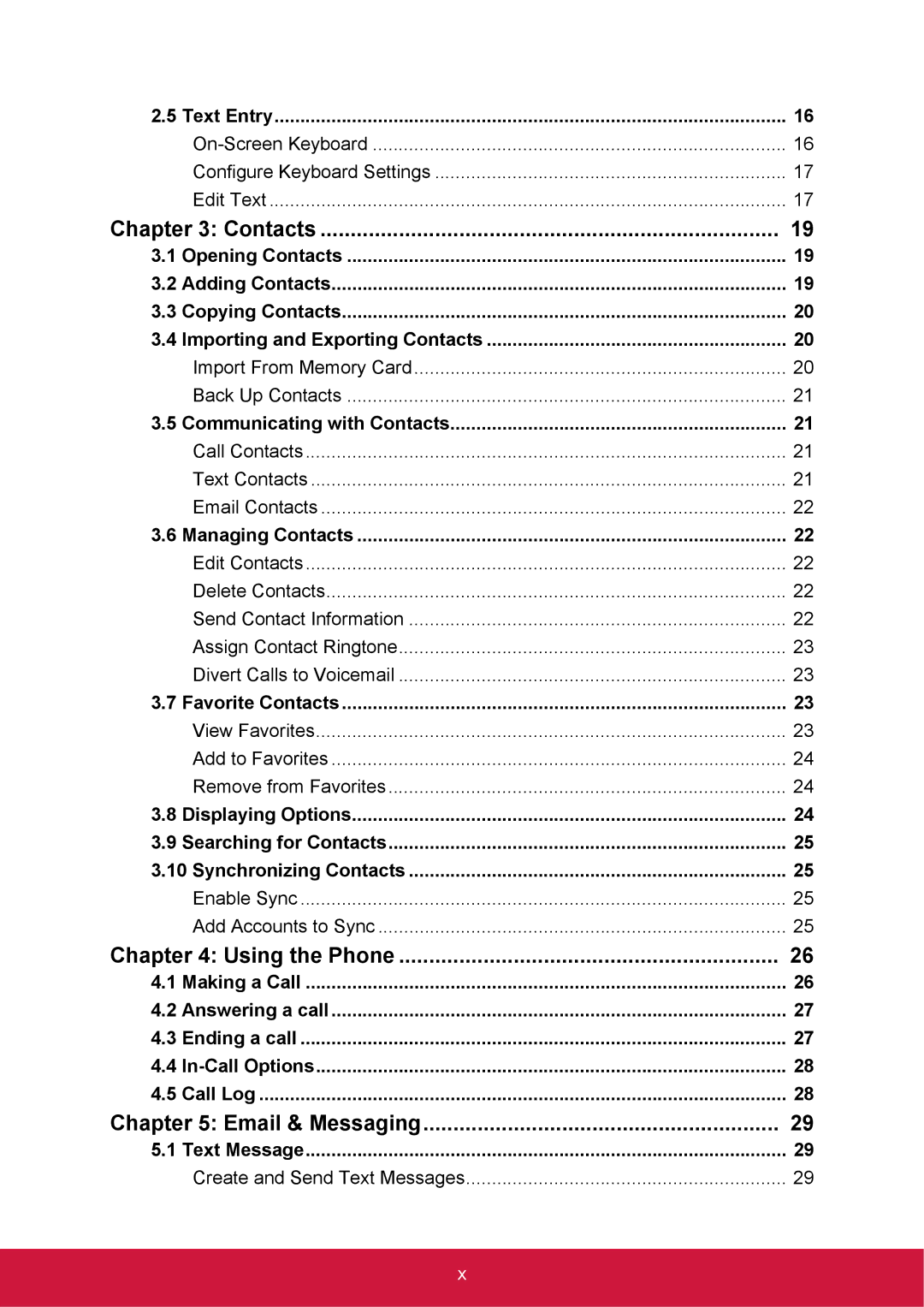 ShelterLogic VS14032 manual Contacts, Text Message Create and Send Text Messages 