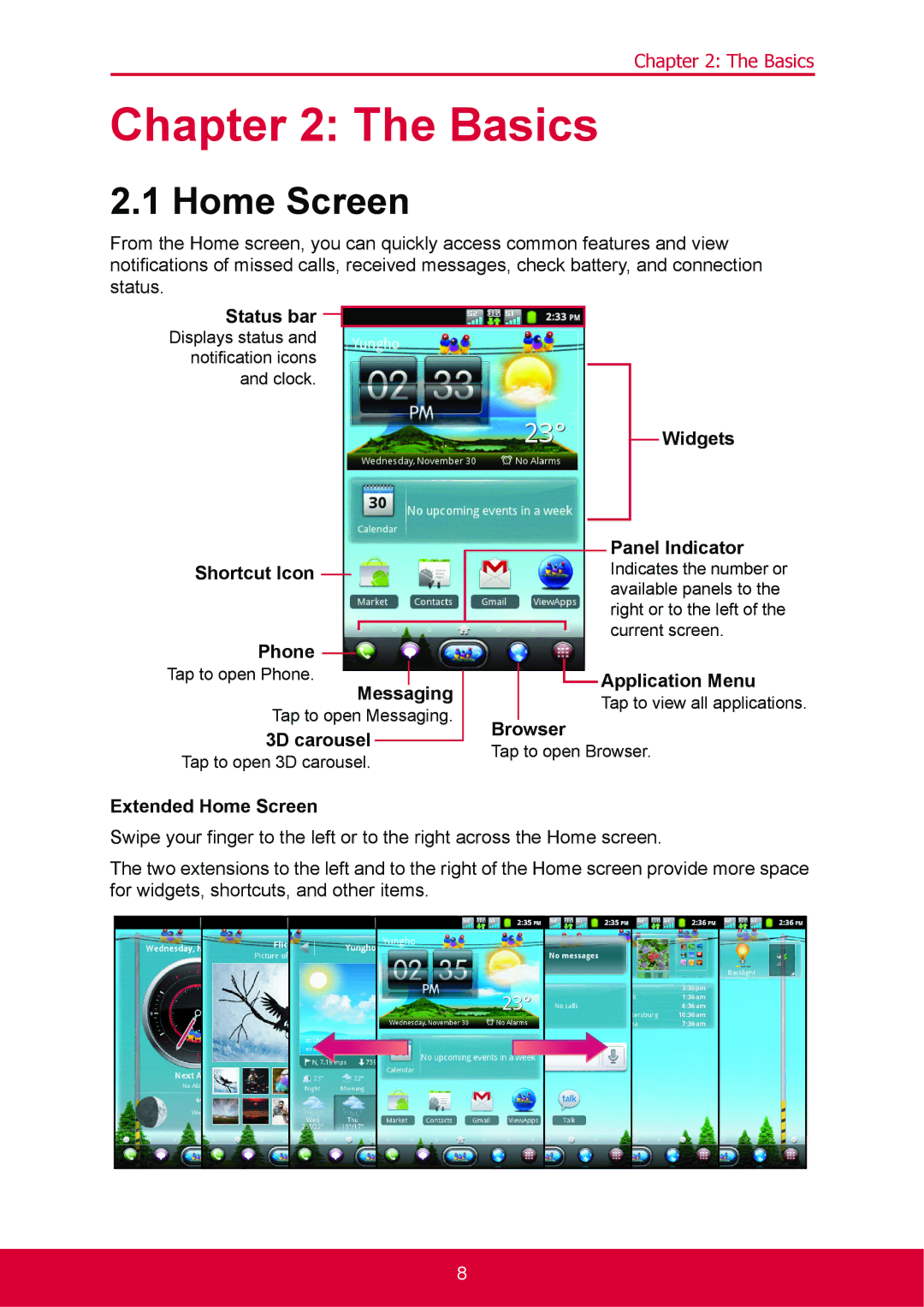 ShelterLogic VS14032 manual Basics, Home Screen 