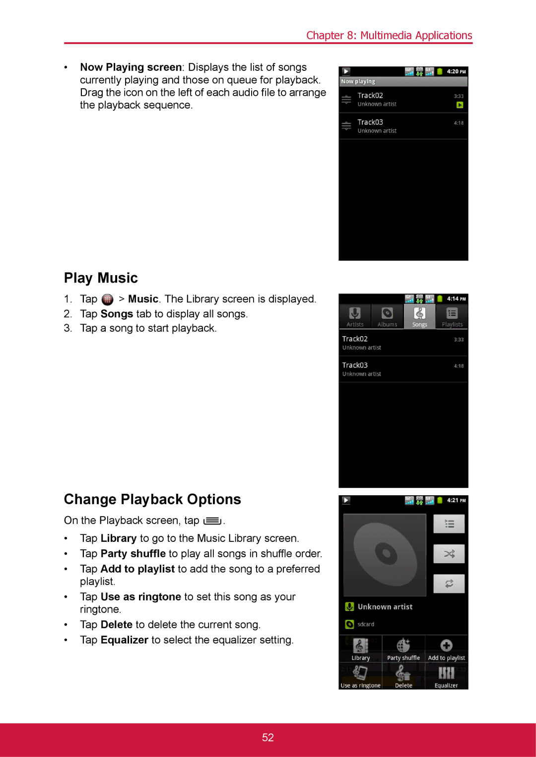 ShelterLogic VS14032 manual Play Music, Change Playback Options 