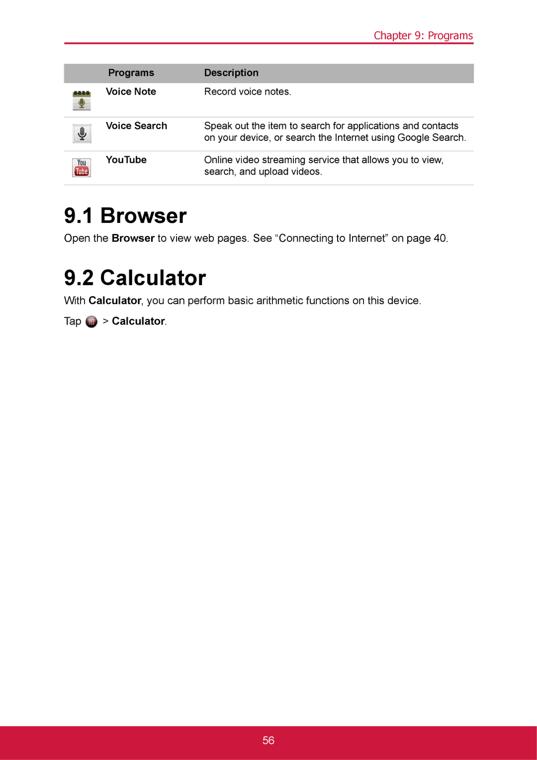 ShelterLogic VS14032 manual Browser, Calculator 