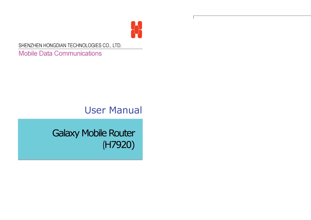 Shenzhen High Power Tech user manual Galaxy Mobile Router H7920 