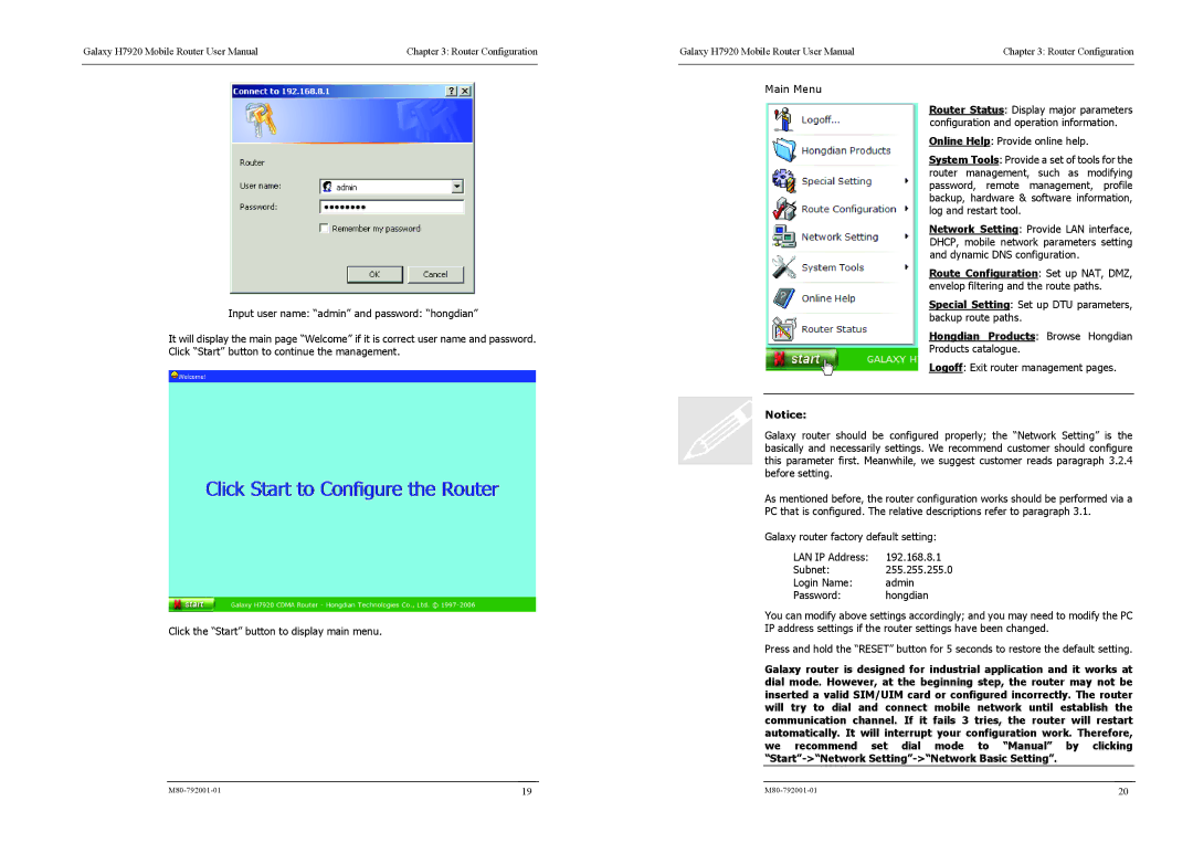 Shenzhen High Power Tech H7920 user manual Main Menu 