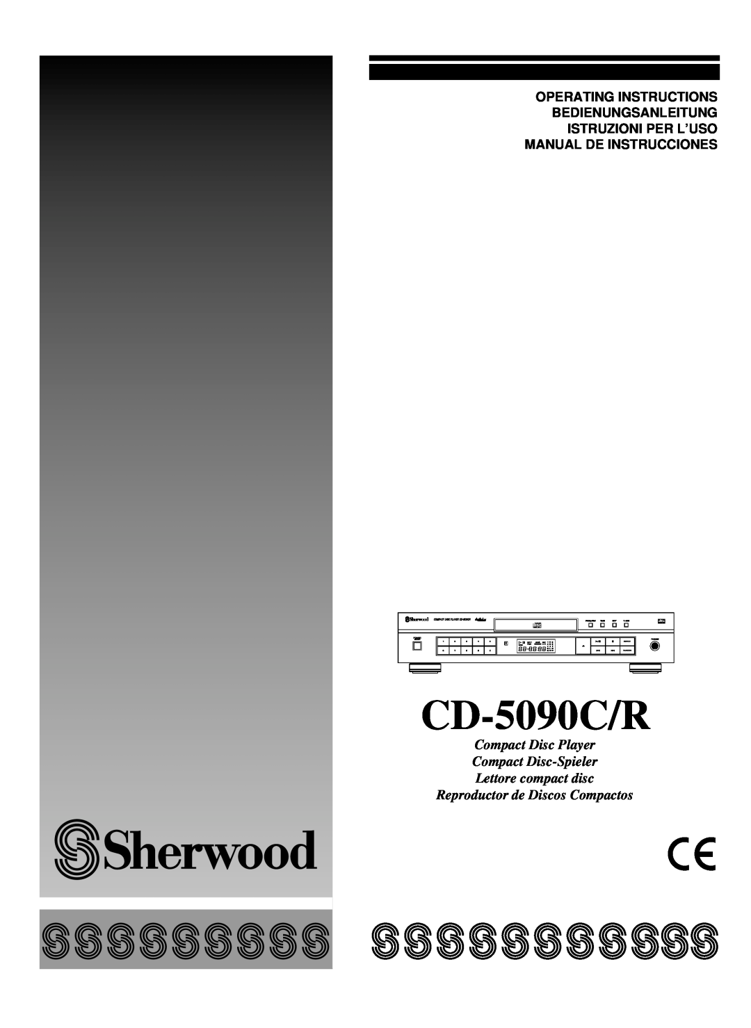 Sherwood CD-5090C/R operating instructions Operating Instructions Bedienungsanleitung, Lettore compact disc 