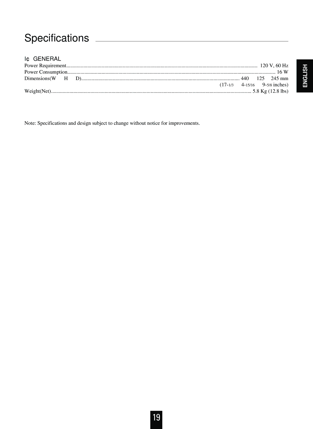 Sherwood D-480 operating instructions Specifications, General 