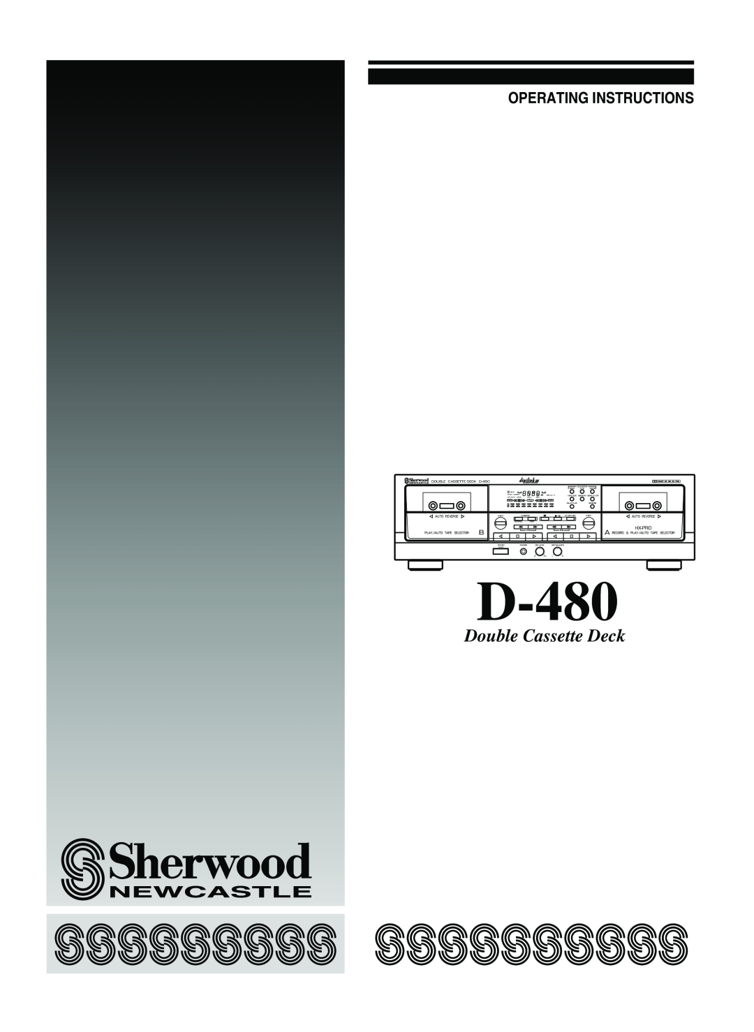 Sherwood D-480 operating instructions Operating Instructions, Double Cassette Deck, Hx-Pro 
