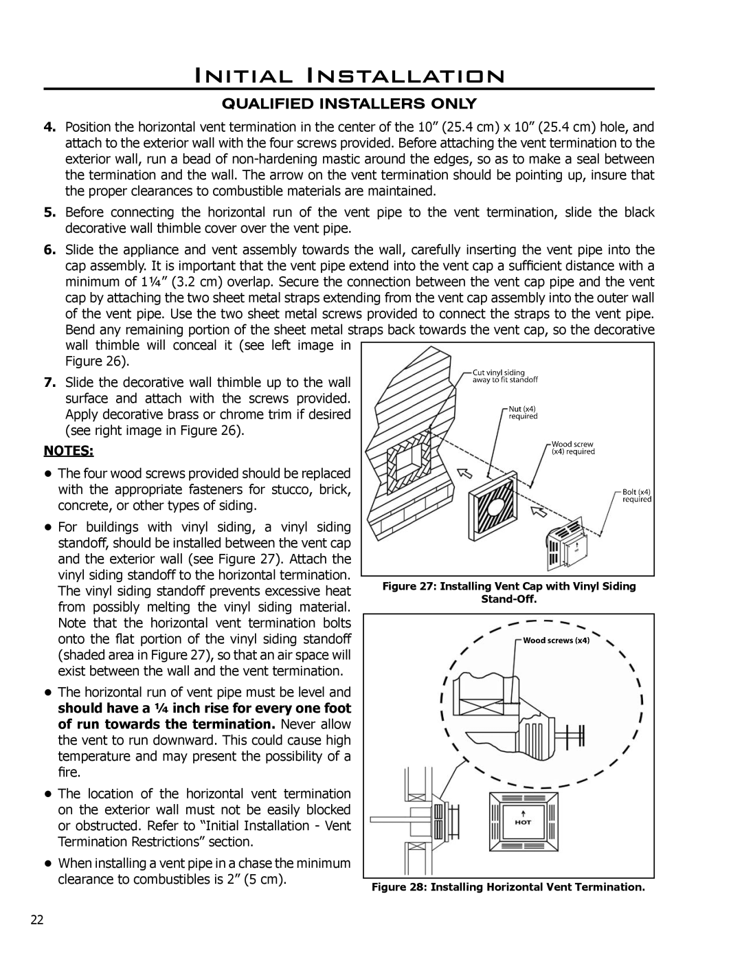 Sherwood EG40 DV owner manual Installing Vent Cap with Vinyl Siding Stand-Off 