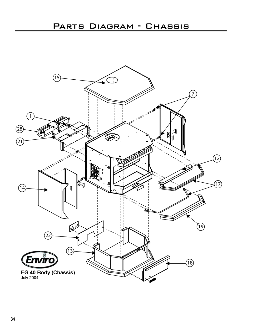 Sherwood EG40 DV owner manual Parts Diagram Chassis 