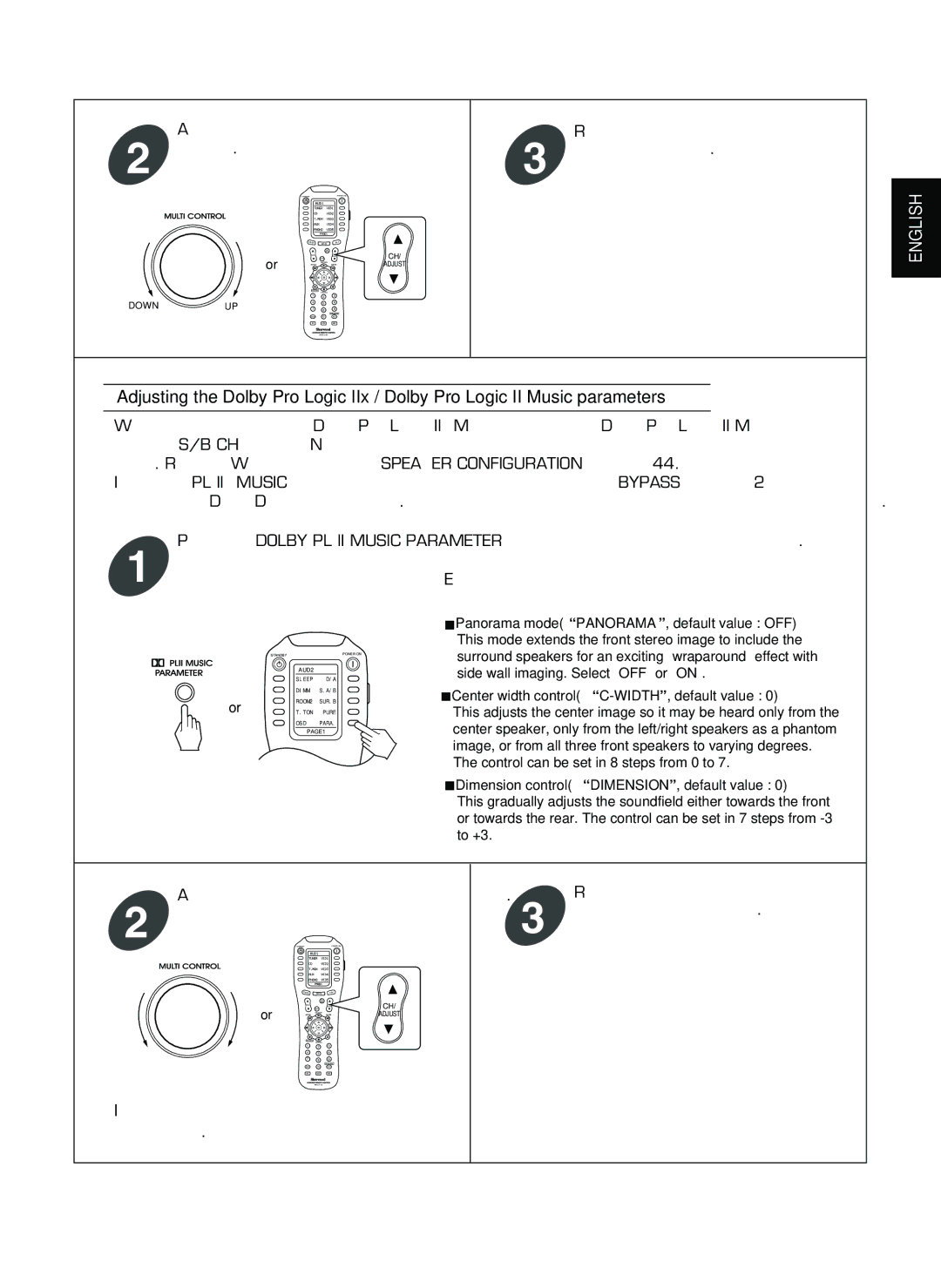Sherwood P-965 manual Adjust the level of the selected channel as Desired 