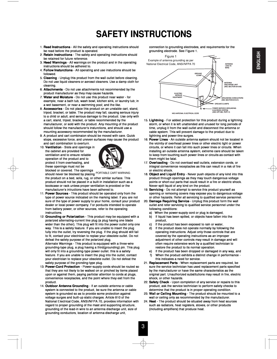 Sherwood R-765 manual Safety Instructions, English 