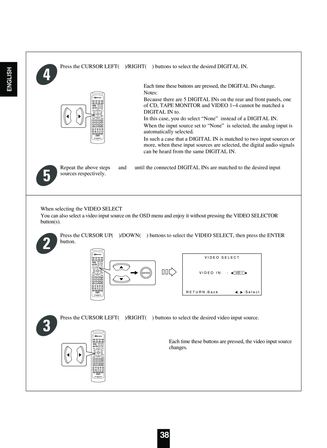 Sherwood R-863 manual Press the Cursor Left 