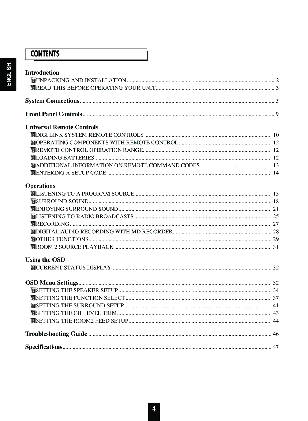 Sherwood R-863 manual Introduction 