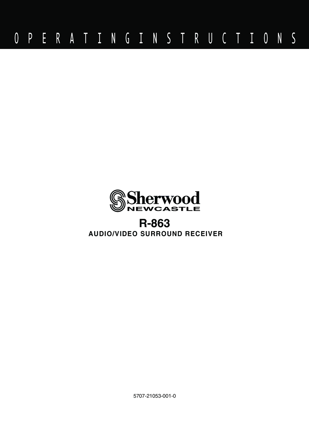 Sherwood R-863 manual 