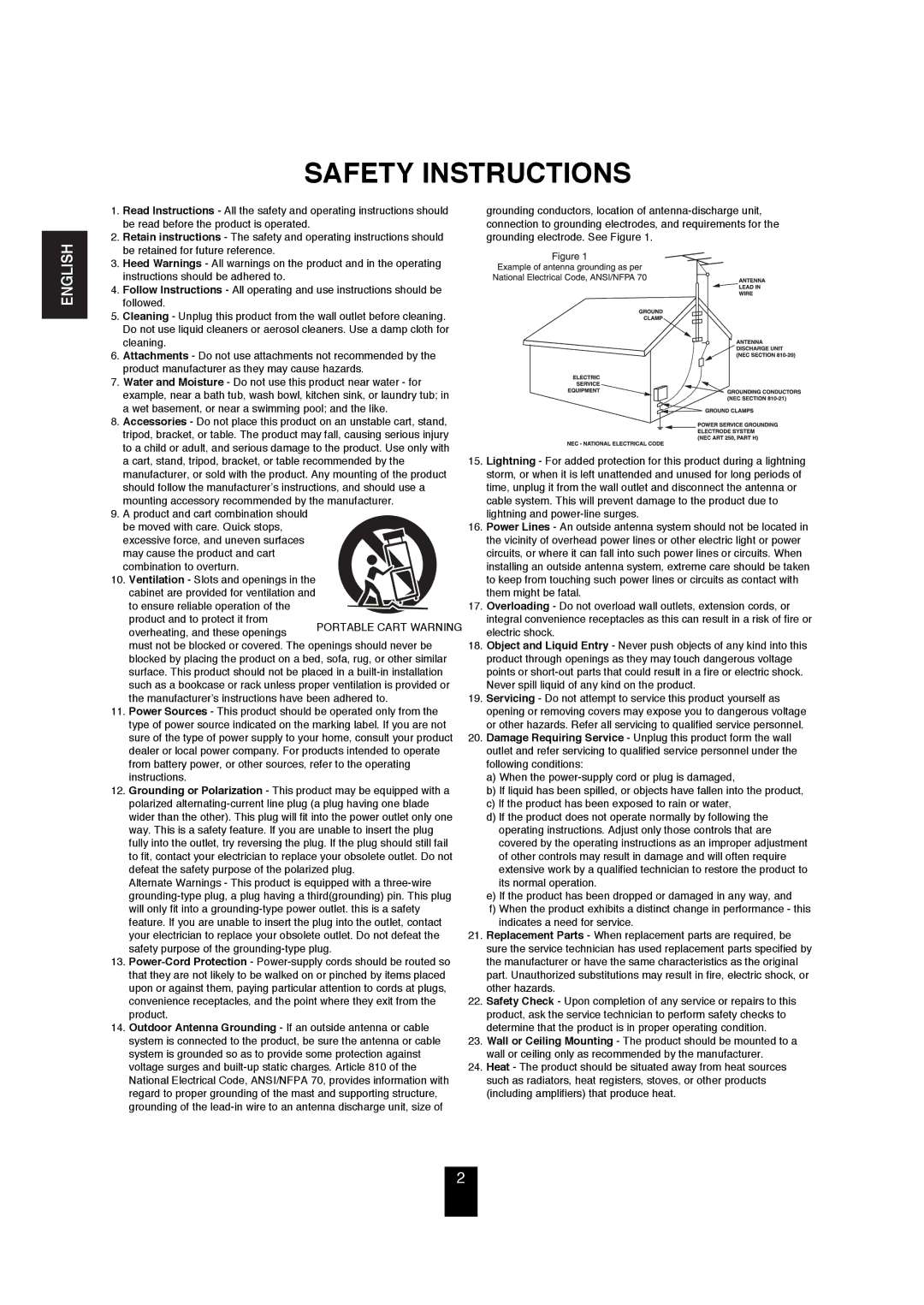 Sherwood R-872 manual Safety Instructions 