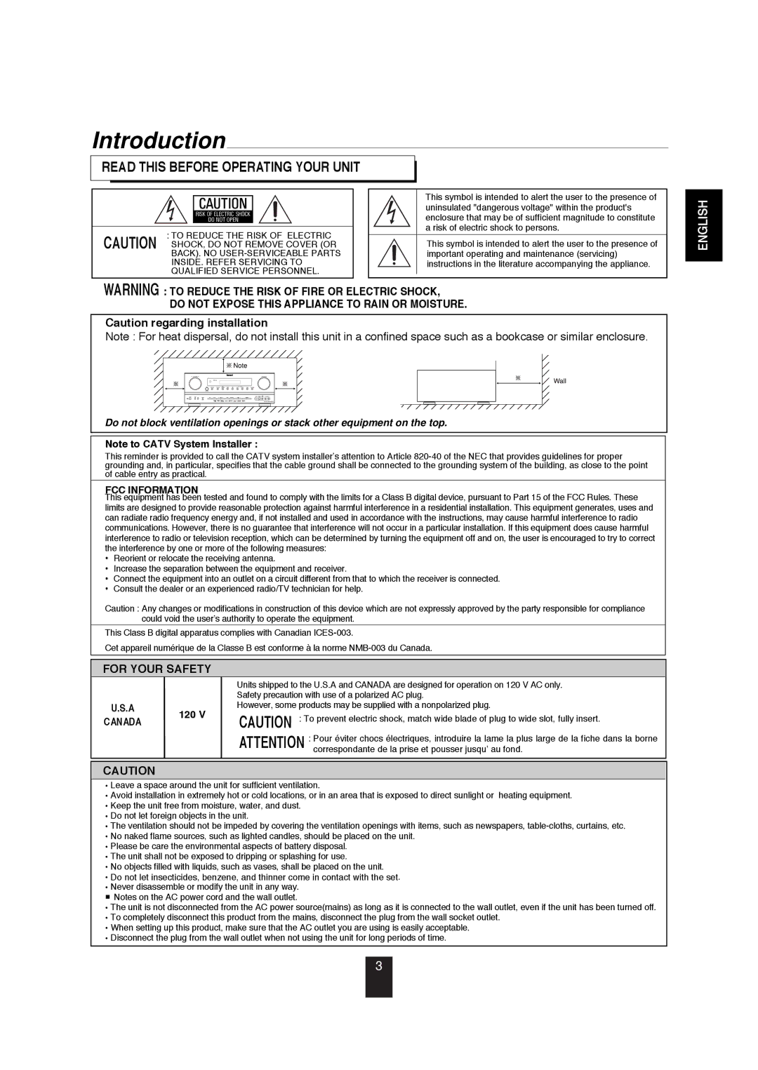 Sherwood R-872 manual Introduction, Read this Before Operating Your Unit 